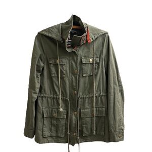 Market & Spruce Olive Green Size XS Cargo Utility Jacket w/ Removable Hood